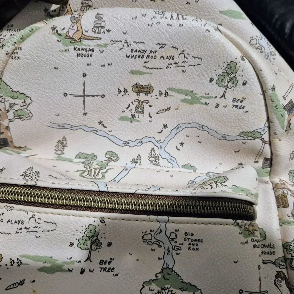 Loungefly Disney Winnie The Pooh Hundred Acre Wood Map Mini Backpack Rare *Read*